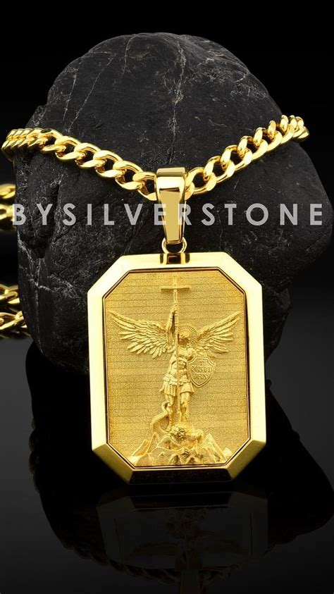 archangel michael necklace|archangel michael pendant 14k.